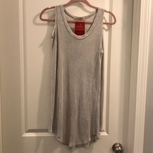 Allison Joy Ella Cold Shoulder Top - Light Grey